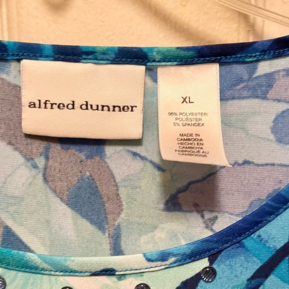 ALFRED DUNNER Women’s Tropical Print Top. Sz XL. - Picture 3 of 4